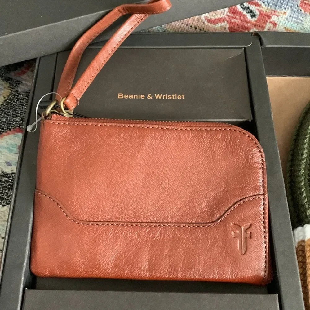 NIB Frye Beanie and Wristlet gift set